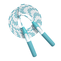 Corde à sauter segmentée en bambou et ABS pour enfants avec poignée en silicone antidérapante, réglable 2,8 m, sans nœuds, légère 1 kg, pour la maison/la salle de sport