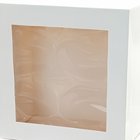 Boîtes à pâtisserie personnalisées en papier kraft rigide blanc imprimé, pour biscuits, desserts, petites gourmandises, avec fenêtre