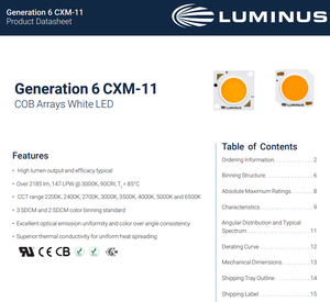 Mejor Precio LUMINUSs Generación 6 CXM-11 CXM-11-35-90-36-TC60 Sensus COB LED 3500K Ra90 35V 640mA Φ11mm LES 19x19mm Emisor LED - Product Image 2