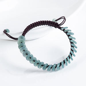 Pulsera de Jade Natural Azul Agua Ajustable, Tejido de Alta Calidad, Diseño Original para Mujer, Venta al por Mayor SL81 - Product Image 3