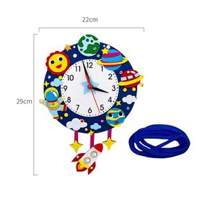 Kit de <span class=keywords><strong>Reloj</strong></span> DIY para Niños, Kit de Manualidades de <span class=keywords><strong>Reloj</strong></span> DIY Divertido para Niños, Entrenamiento de Cognición del Tiempo con Diseños de Castillo Espacial y Globos - Product Image 4