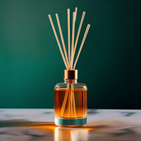Diffuseur de parfum en verre transparent de luxe en gros avec bouchon aromatique unique, diffuseur de parfum pour la maison, impression sur la surface