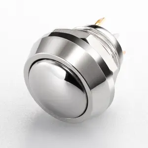 Most Popular 12mm Vandal Resistant Switch Nickel Plated Brass Momentary waterproof Push Button Switch