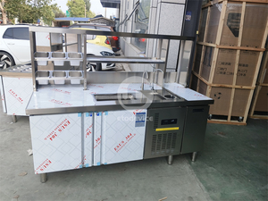 Comptoir réfrigéré pour thé au lait, équipement de bar à bubble tea, comptoir de présentation pour bubble tea, design de comptoir à thé au lait - Product Image 6