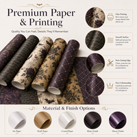 Papier cadeau jetable personnalisé imprimé style classique en kraft écologique avec gaufrage doré pour emballage de cadeaux d'Halloween et de fêtes