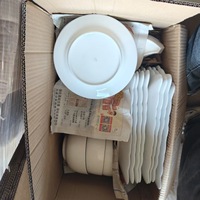 Cartons en gros de vaisselle en céramique blanche mélangée pour restaurant, hôtel, maison, salle à manger