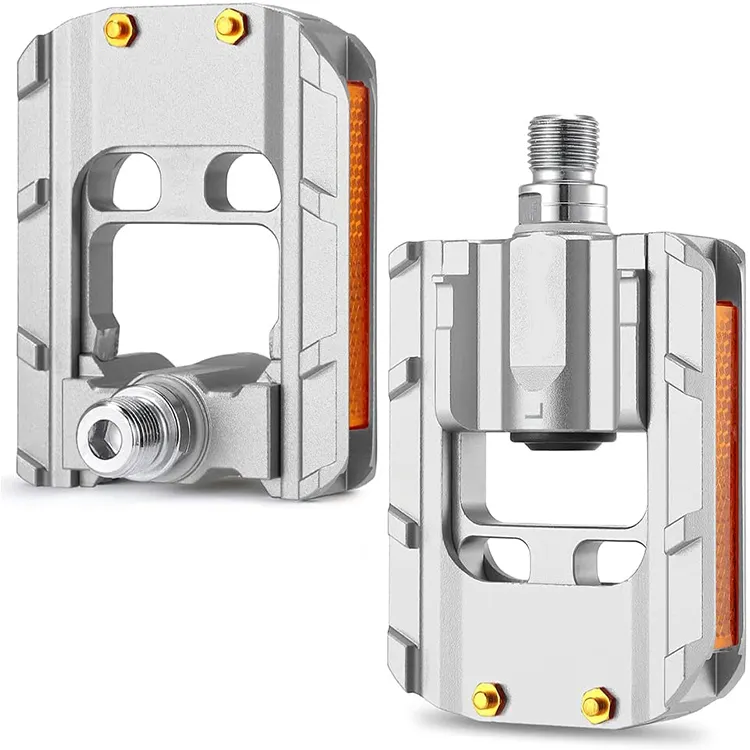 Велосипедные педали со светоотражающими полосками, универсальные педали для горного велосипеда 9/16 дюйма, Нескользящие велосипедные педали из алюминиевого сплава для Road MT