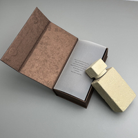 Boîte magnétique rigide en papier texturé de luxe, personnalisée avec logo en feuille d'or, pour emballage de parfum et cosmétiques, avec insert en mousse
