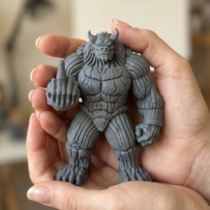 Figura <span class=keywords><strong>de</strong></span> Bestia Demoníaca Musculosa en 3D, Textura Rayada PLA, Escultura <span class=keywords><strong>de</strong></span> Criatura Fantástica, Decoración para el Hogar u Oficina, Adorno Impresionante - Product Image 4