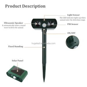 Répulsif <span class=keywords><strong>solaire</strong></span> ultrasonique pour animaux, étanche, avec détecteur de mouvement et lumières clignotantes - Product Image 3