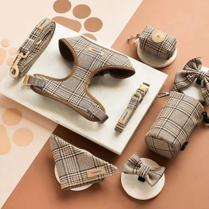 カスタム刺繍 ツイード製ドッグハーネス ラグジュアリー パーソナライズ 高耐久＆スタイリッシュ 引っ張り防止 犬用ベスト 調整可能 ファッション ペットハーネスセット - Product Image 6