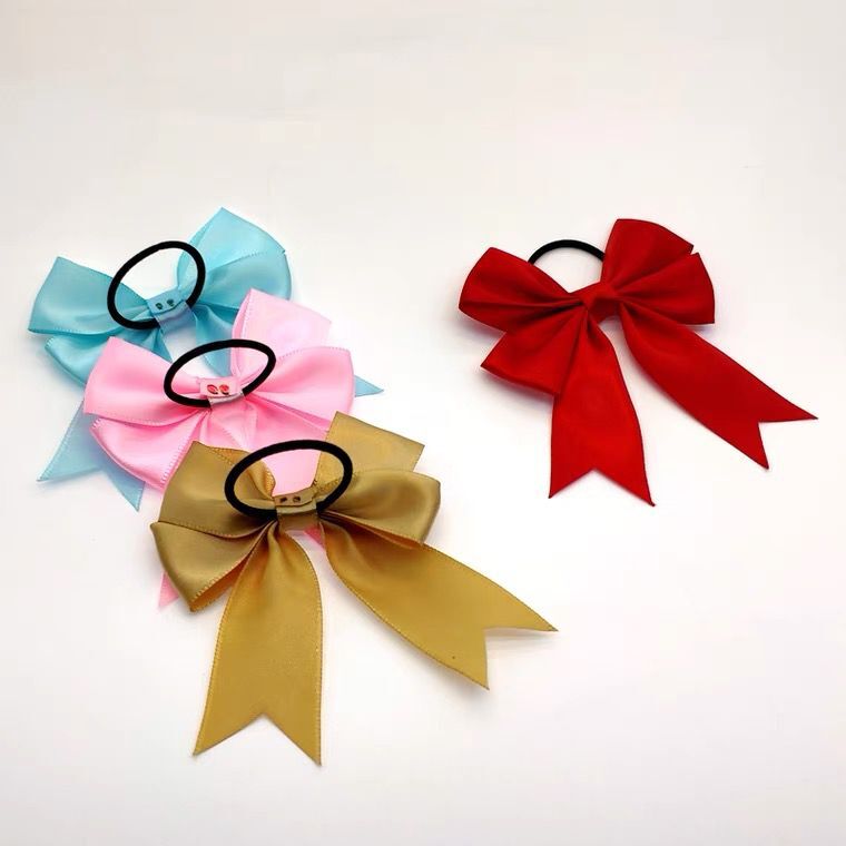 Wholesale Custom Hot Sale Polyester Ribbon Pre-tied Satin Ribbon Elastic Bow with Stretch Loop for Gift Box Packing