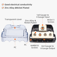 Bloc de distribution d'alimentation CC étanche et anti-poussière, 2 pièces, 12V 24V, boîte de jonction de barre omnibus de batterie avec couvercle transparent en PC