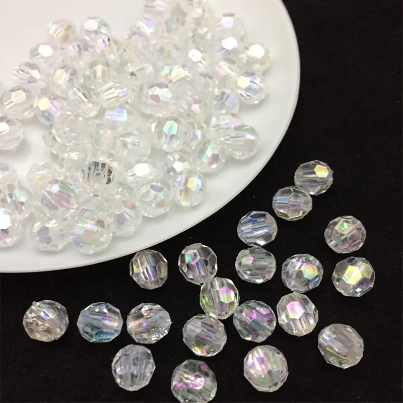 Acrylic Transparent Crystal Beads 32 Facets Magic Color Earth Beads for Bracelet DIY Material Beaded Jewelry