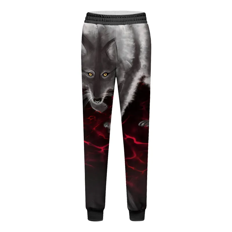 Calça de moletom personalizada, tudo sobre impressão digital de anime wolf boys secagem rápida casual academia corrida