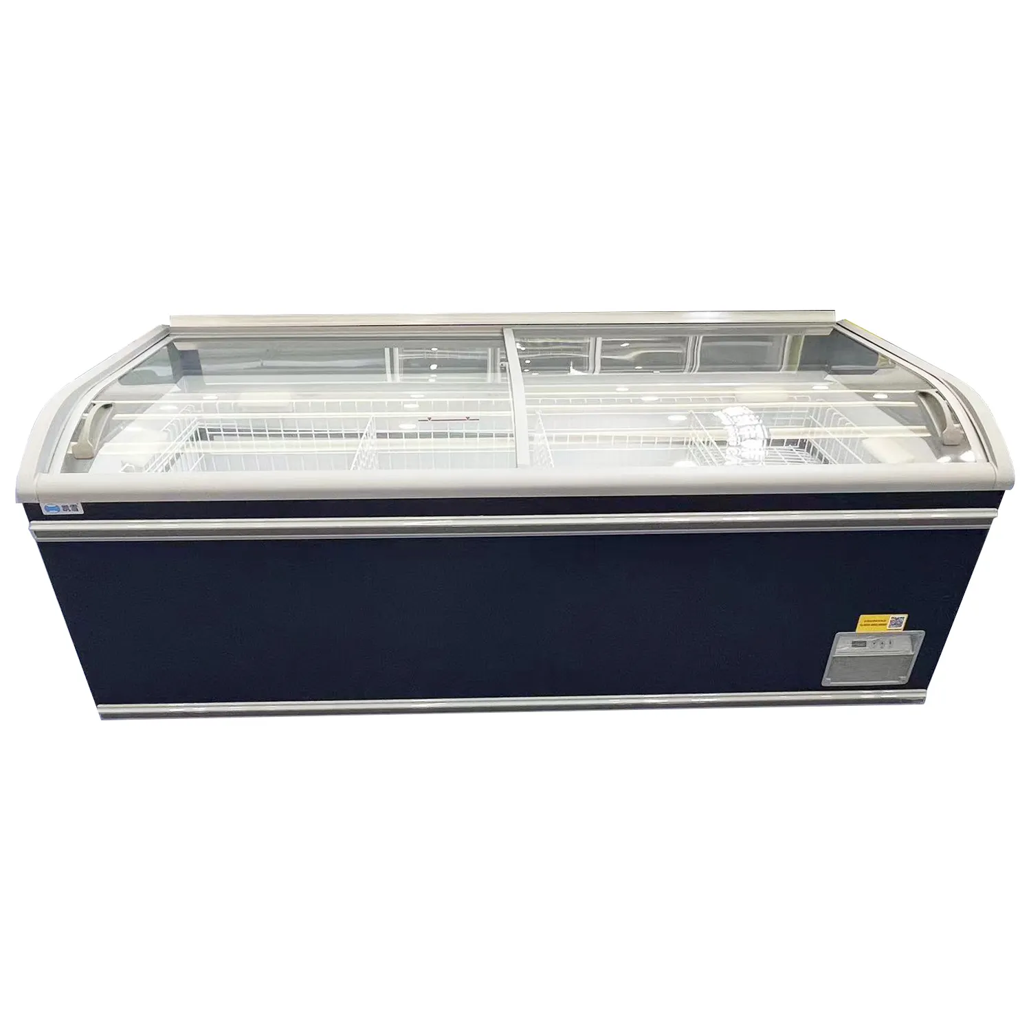 Supermarket used display frozen food commercial deep freezer