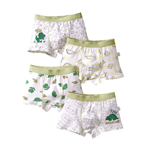 Sous-vêtements en coton pour enfants fabriqués en usine, caleçons confortables pour garçons, motif petit dinosaure, caleçons pour garçons - Product Image 1
