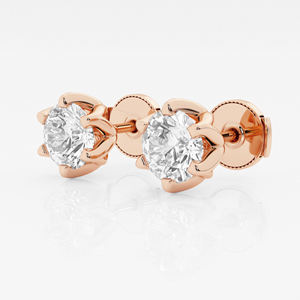 Luxury Sterling <b>Silver</b> 14k <b>Solid</b> Gold Hip Hop Stud <b>Earrings</b> for Women Round Brilliant Cut Gift Jewelry - Product Image 1