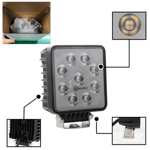 Luz de trabajo Led cuadrada para Tractor, luz de trabajo de alta resistencia, 36w, 12v, 24v, carcasa delgada - Product Image 2