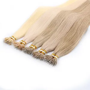 20" Cuticle Aligned Remy Hair 1g/strand nano ring tip hair extensions Silky Straight nano ring human hair extensions