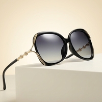 Lunettes de soleil polarisées pour femmes, grande taille, protection UV400, lunettes de soleil rétro, monture en métal, pour la conduite en plein air et les voyages