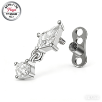 Pendentif Freya ASTM F136 en Titane et Zircon, Micro-ancrage Dermal, Bijou de Piercing pour Clavicule