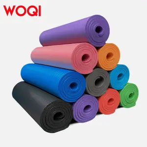 WOQI matras Yoga Anti selip, tikar NBR olahraga kualitas tinggi, matras senam, Fitness pemula