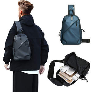 남성 캐주얼 패션 가슴 가방 팩 사용자 정의 로고 브랜드 방수 슬링 숄더 다기능 크로스 바디 메신저 백 스포츠 - Product Image 2