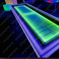 Table de jeu de shuffleboard interactive de luxe Songfa, éclairée par LED, écologique et durable, pour l'exercice en intérieur et les parcs d'attractions