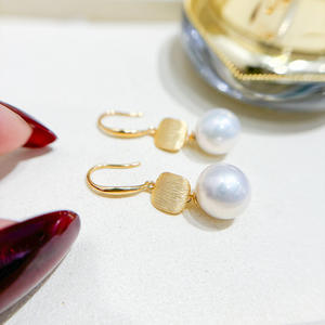 Accessoires en argent S925 pour la création de bijoux, plateau vide avec perles rondes de 8 à 13 mm et crochet d'oreille, boucles d'oreilles pendantes tendance 22125 - Product Image 1