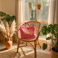 Sac fourre-tout en coton personnalisé, rose fuchsia rétro, robuste, avec poche intérieure zippée, idéal pour la plage et les courses
