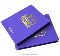 Couverture de menu en cuir de conteneur de stratifié direct d'usine avec l'élastique