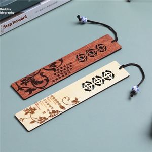 Supplier Chinese Style Window Grille <b>Bookmark</b> Wood Engraved Cultural Design for Graduation Business Company - Product Image 3