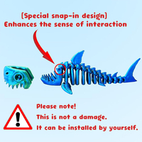 Modèle de requin imprimé en 3D, flexible, réaliste, articulé, jouets anti-stress, figurines mystère, cadeaux pour Pâques, décorations de bureau amusantes
