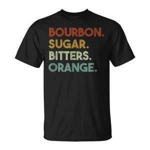 Camiseta Bourbon Vintage 80S Retro Whiskey Old Fashioned - Product Image 1