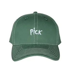 Manufacturer high quality Custom hat factory direct supply 6 panel Embroidery Green Closure structured baseball cap