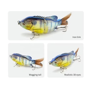 Single Joint <span class=keywords><strong>Bluegill</strong></span> Swimbait Fiber Tail Realista Acción de deslizamiento realista Cuerpo transparente <span class=keywords><strong>Bluegill</strong></span> Glide Bait para River Lake - Product Image 4