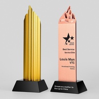 Trophées personnalisés créatifs en métal en forme de sommet de montagne, gravés et imprimés UV, or, argent, bronze, récompenses annuelles pour employés exceptionnels