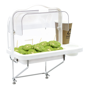 Présentoir de dégustation sur pied pour supermarché, avec poubelle intégrée, en PP de qualité alimentaire, noir transparent, table de dégustation <span class=keywords><strong>l</strong></span>égère - Product Image 2
