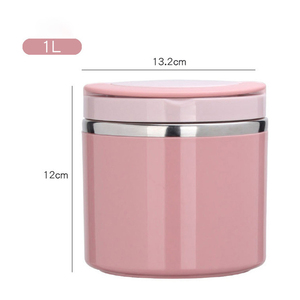 Lonchera Portátil de Alta Calidad de Acero Inoxidable 304, Color Rosa, con Logotipo Personalizado, Taza para Sopa de Desayuno, 600 ml, Apta para Microondas, Fácil de Limpiar - Product Image 1