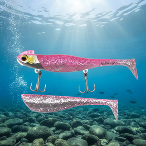 Leurres souples en PVC avec tête plombée 11cm 37g, lot de 2, pour la pêche au saumon, au poisson-chat, au marlin, au cabillaud, au brochet - Product Image 5