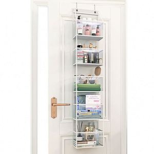 5-Shelf Hanging Closet Organizer with PVC Dust Cover and Side Pockets Hanging Closet Shelves Storage for Wardrobe - Product Image 3