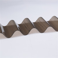 Feuille de polycarbonate ondulée légère à haute résistance aux chocs, feuille de toiture ondulée transparente