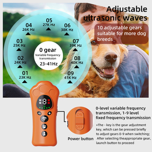 Répulsif ultrasonique portatif de chien de dispositif de contrôle d'aboiement de chien de choc électrique d'autodéfense extérieure avec la lampe-torche de LED - Product Image 3