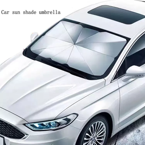Pare-brise avant argenté innovant, protection solaire, <span class=keywords><strong>Parasol</strong></span> de voiture pliable, parapluie résistant aux Uv avec étui en cuir PU - Product Image 4