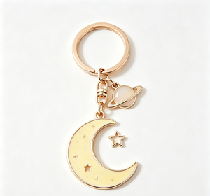Llavero de Metal Esmaltado con Diseño de Planeta Lunar, Acabado Suave, Recuerdo Decorativo, Regalo - Product Image 2