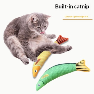 Giocattoli per Gatti in Peluche a Forma di Pesce con Erba Gatta, Resistenti ai Morsi, Interattivi - Product Image 1