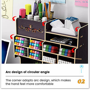 Gỗ Bút Máy Tính Để Bàn Lưu Trữ Hộp Tài Liệu Sách Tạp Chí Chủ Tập Tin Hộp Văn Phòng Tập Tin Tổ Chức Hanger Tập Tin Giỏ Kệ Tổ Chức - Product Image 3