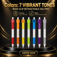 Stylo Gel Triangulaire Créatif Multicolore en Gros avec Encre Noire, Pointe de 0,5 mm et Grande Surface d'Impression UV pour Logo Personnalisé