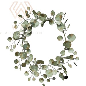 พวงหรีดยูคาลิปตัสประดิษฐ์16นิ้วทำด้วยมือพวงมาลัยสีเขียวแบบเรียบง่ายตกแต่งประตูหน้าสำหรับฤดูใบไม้ผลิฤดูร้อน - Product Image 2